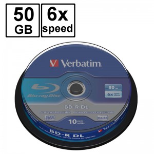 Verbatim 威寶 50GB 6X BD-R DL 藍光燒錄光碟 43746